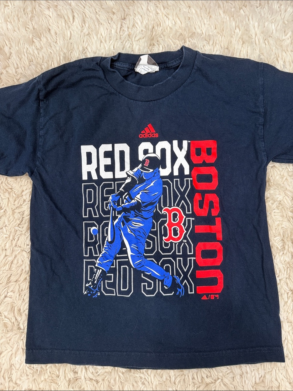 Adidas Boston Red Sox Boys Graphic T-Shirt Navy